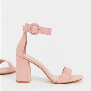 blush pink heels ASOS size 9 (wide fit)